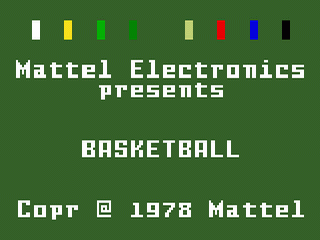 Basketball title screen for Intellivision